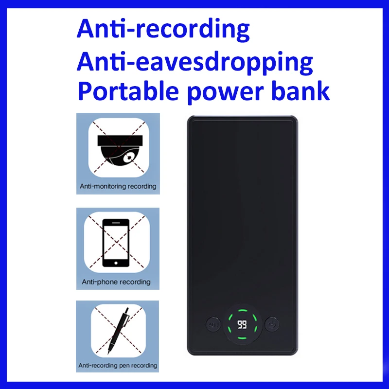 

Anti-Recording anti-eavesdropping device Blocker conversation Jammer with 1pc remote controller Portable power bank meeting use