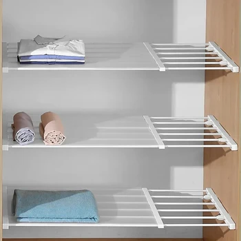 Scaffale portaoggetti regolabile per guardaroba, salvaspazio, per cucina, bagno, portaoggetti a parete, organizer per la casa 1