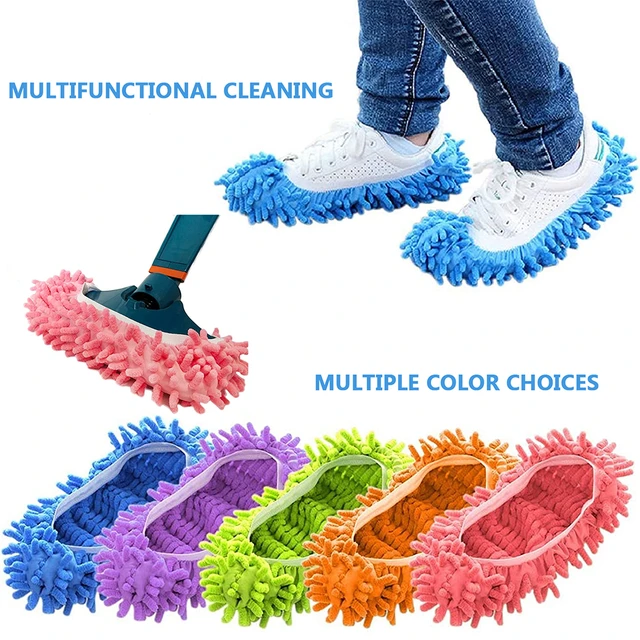 Anti-poussière, pantoufles, couvre-chaussures, multifonction, en  microfibre, lavable, chaussettes, nettoyage du sol, pour maison, cuisine,  bureau - AliExpress