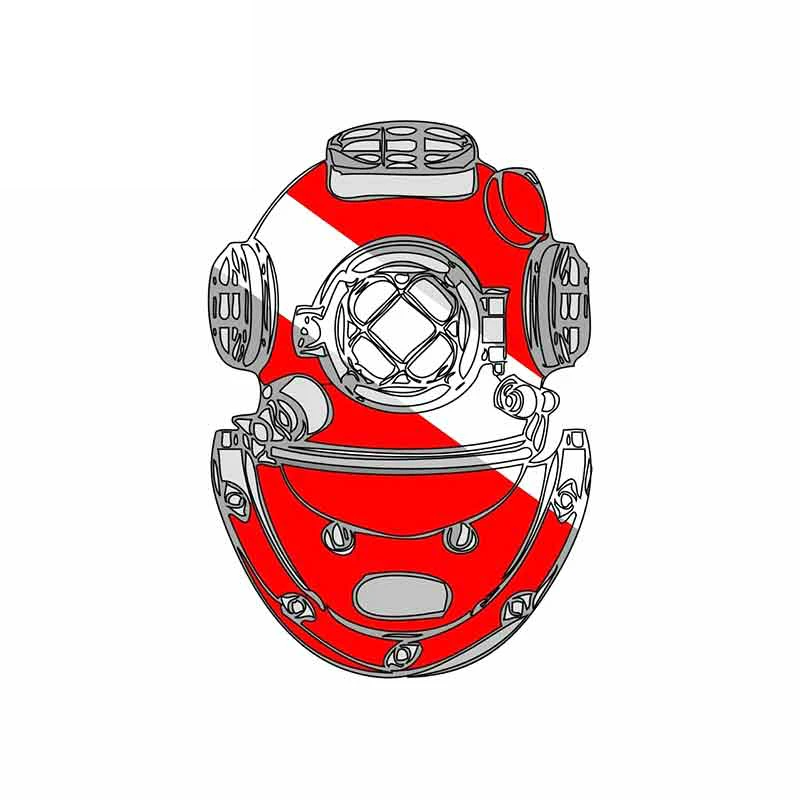 

JP personalized car decal for scuba diver helmet graffiti creative retro car scratch resistant decorative Sticker 8 * 13cm