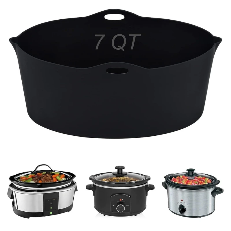 Slow Cooker Divider Liner for 7QT Pot Reusable Silicone Crockpot