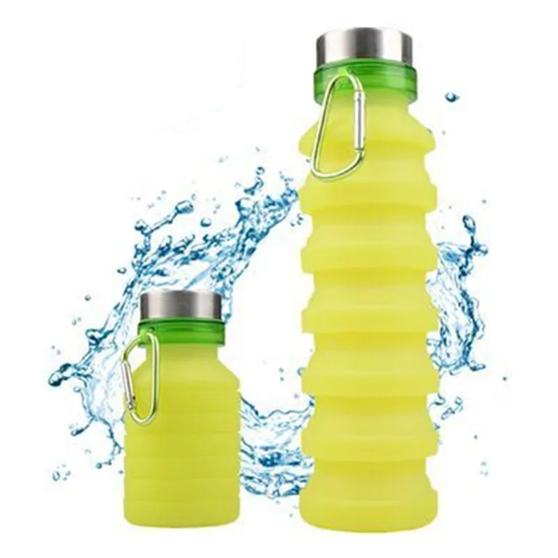 Bouteille D'eau Pliable En Silicone - 700 Ml, Portable Avec Mousqueton, Pour Randonnée, Camping, Sport