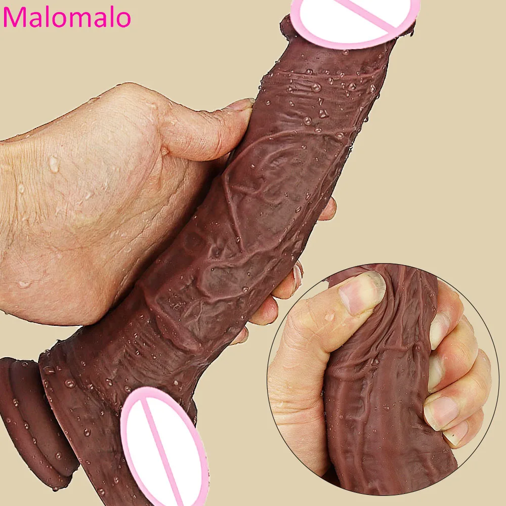 Looking for Realistic Veins New Big Black Dildo Suction Cup Thick Cock Anal Plug Sex Toy for Men Women Gay Soft Silicone Masturbation Penis Wholesales photo