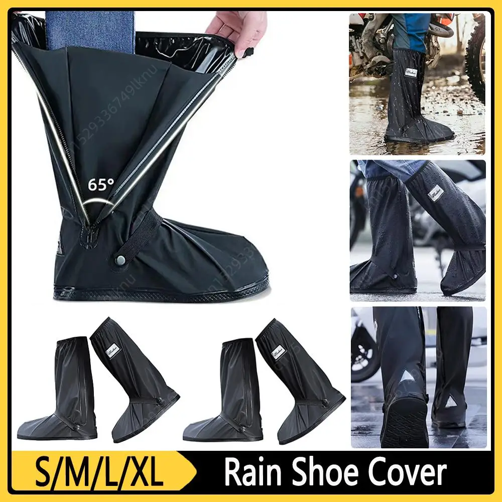 Silicone Rain Boot Anti-Slip Rain Boots Unisex Outdoor Rainy Day Protectors Shoes CoverReusable Motorcycle Boot Gear shoe covers motorcycle shoe cover rain boots motorcycle rain boots motorcycle boots