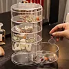 Rotating Jewelry Box Display Stand Organizer Earrings Necklace Ring Storage Box Cotton Pad Makeup Cotton Swabs Organizer 2