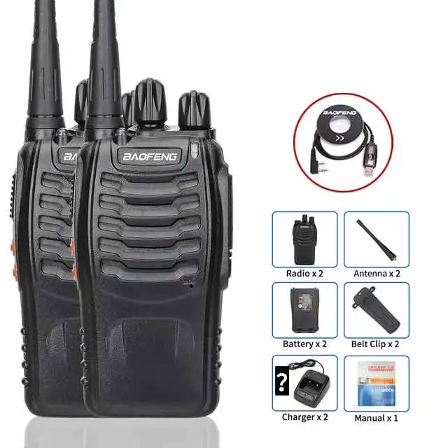  - 1/ 2PCS Baofeng BF-888S Walkie Talkie 888s UHF 5W 400-470MHz BF888s BF 888S H777 Long Range Two Way Radio For hunting hotel