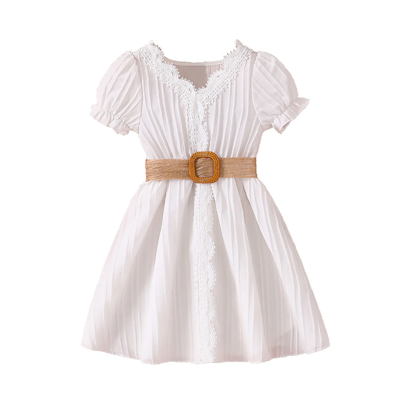 Girls White Summer Dress 5