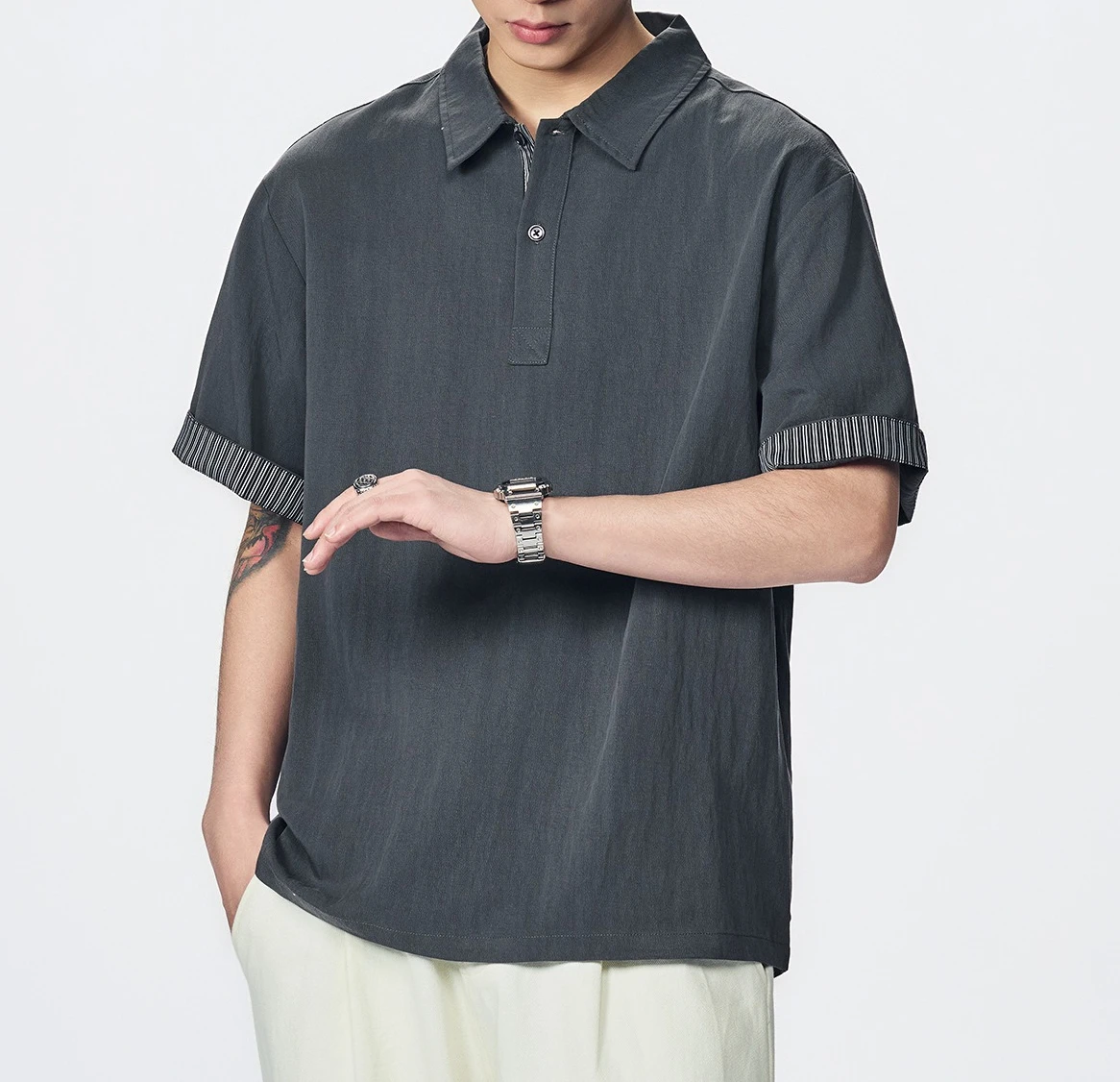 Polo da Uomo di Alta Gamma, Design Versatile, Nuova Tendenza Primavera 2026, Maniche Corte Casual - immagine 2