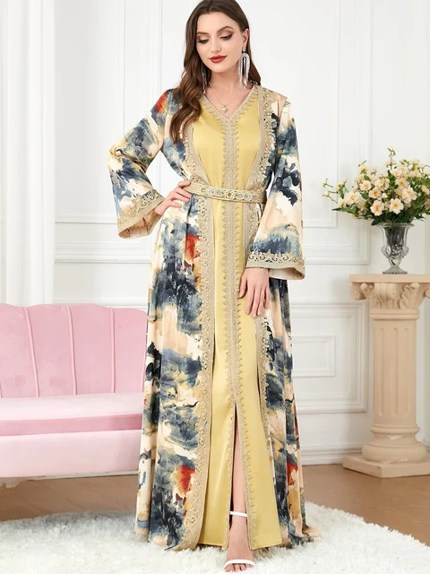 Women's Fashion Conscious Blue Lotus Kaftan Dress - Verandah