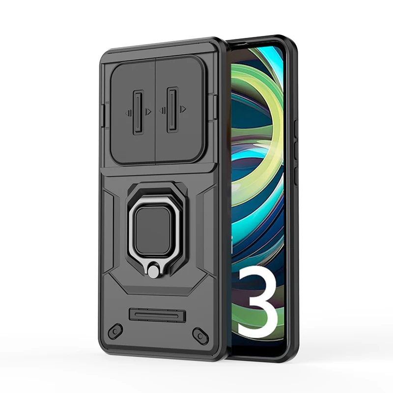 Slide Lens Cover Armor Shockproof Case For Xiaomi Redmi A3 A 3 3A 4G RedmiA3 6.71inches Magnetic Holder Ring Protect Fundas phone case phone protector cover magnetic case camera protector case camera lens protector case camera lens case