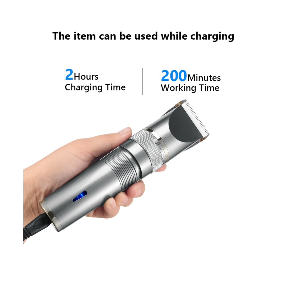 Professional Hair Clipper USB Rechargeable Hair Clipper Men Haircut Ceramic Blade Shave Hair Clipper 6