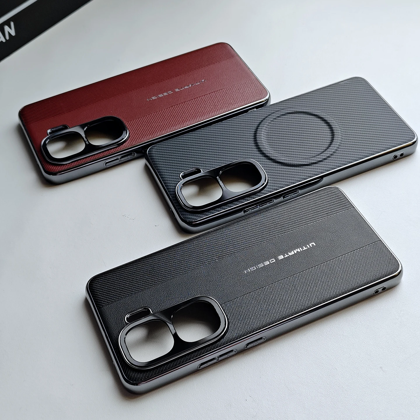 Luxury Plating Hard PU Leather Magnetic Back Cover Case