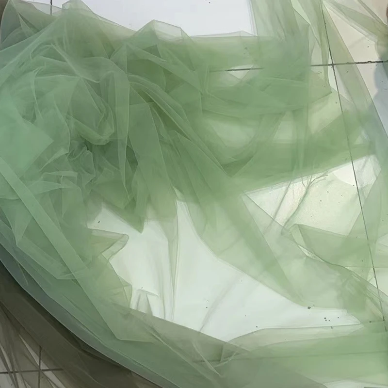 Versatile Green Soft Tulle Fabric for Elegant Decorations & Apparel