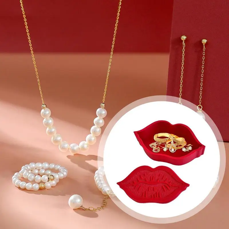 Lip Shaped Box Lip Balm Containers Jewelry Case Decorative Lipstick Storage Box Desktop Hairpin Storage Organizer For Birthday 6