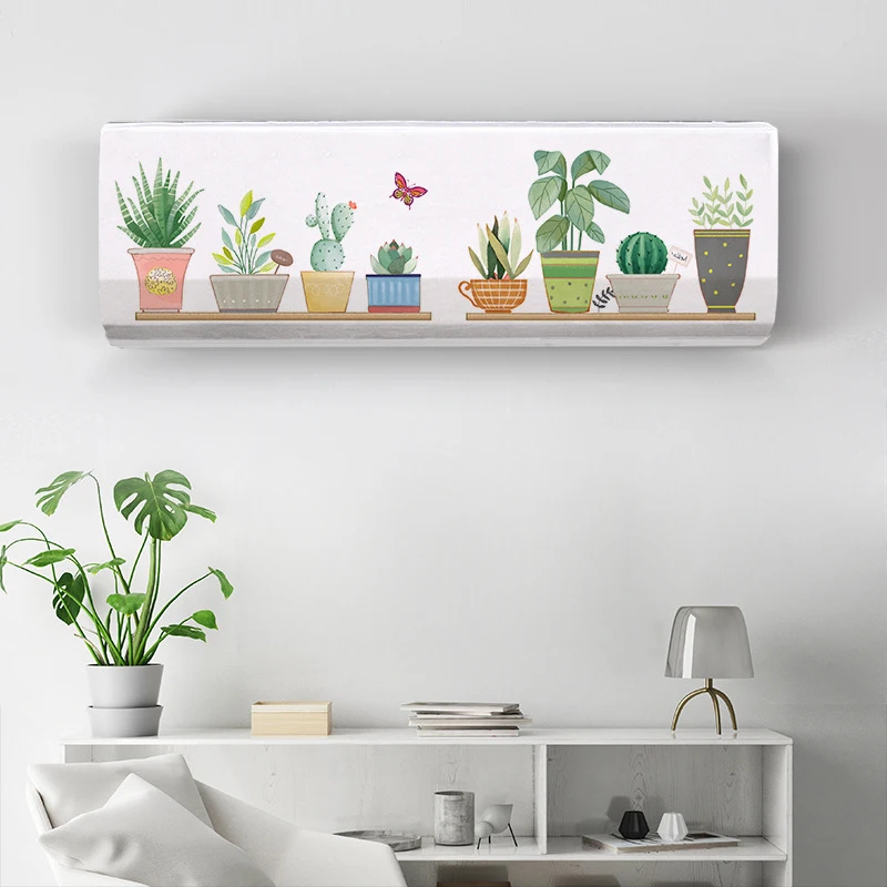 Hanging Air Conditioner Dust Cover Knitted Fabric Soft Sunscreen Dust Cover Protective 1Pc air conditioning cover