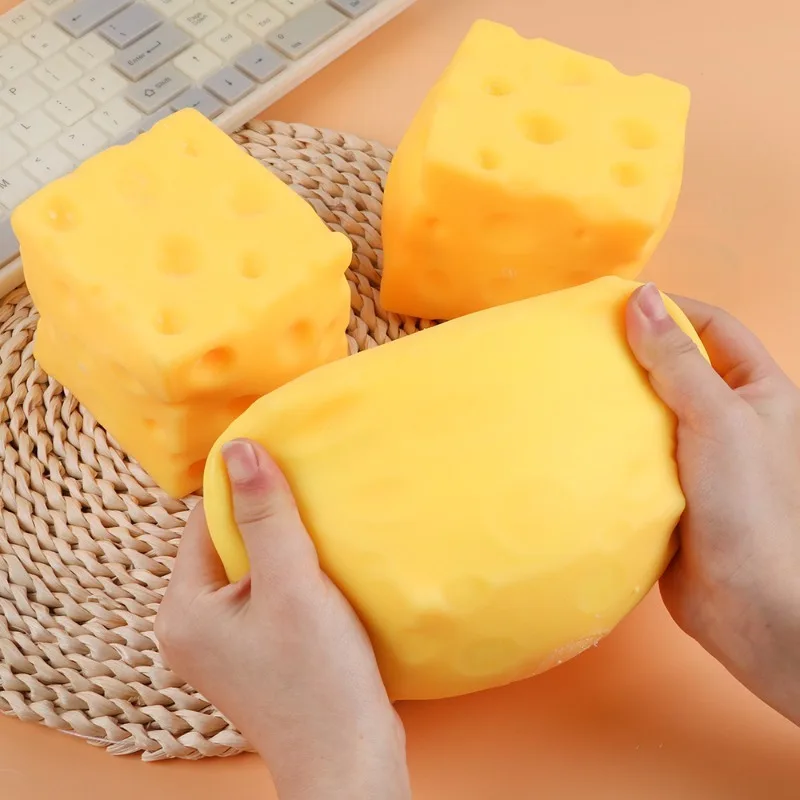 Giant Cube Cheese Squeeze Toy Simulation Extra Large Size Cheese Fidget Toy Slow Rebound Shapeable Venting Ball for Adult Gifts 4