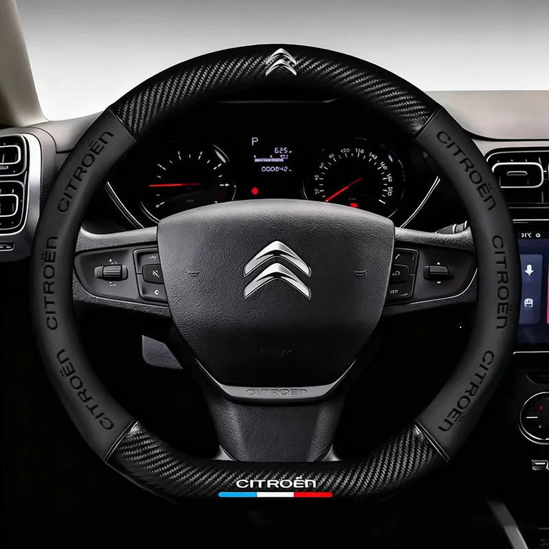 Auto Lenkrad Abdeckung Anti-slip Napa Leder Lenkung Abdeckungen Für Citroen C3 C4 X7 Xsara Picasso Crosser C-ELYSEE JUMPY NEMO – Detail 1