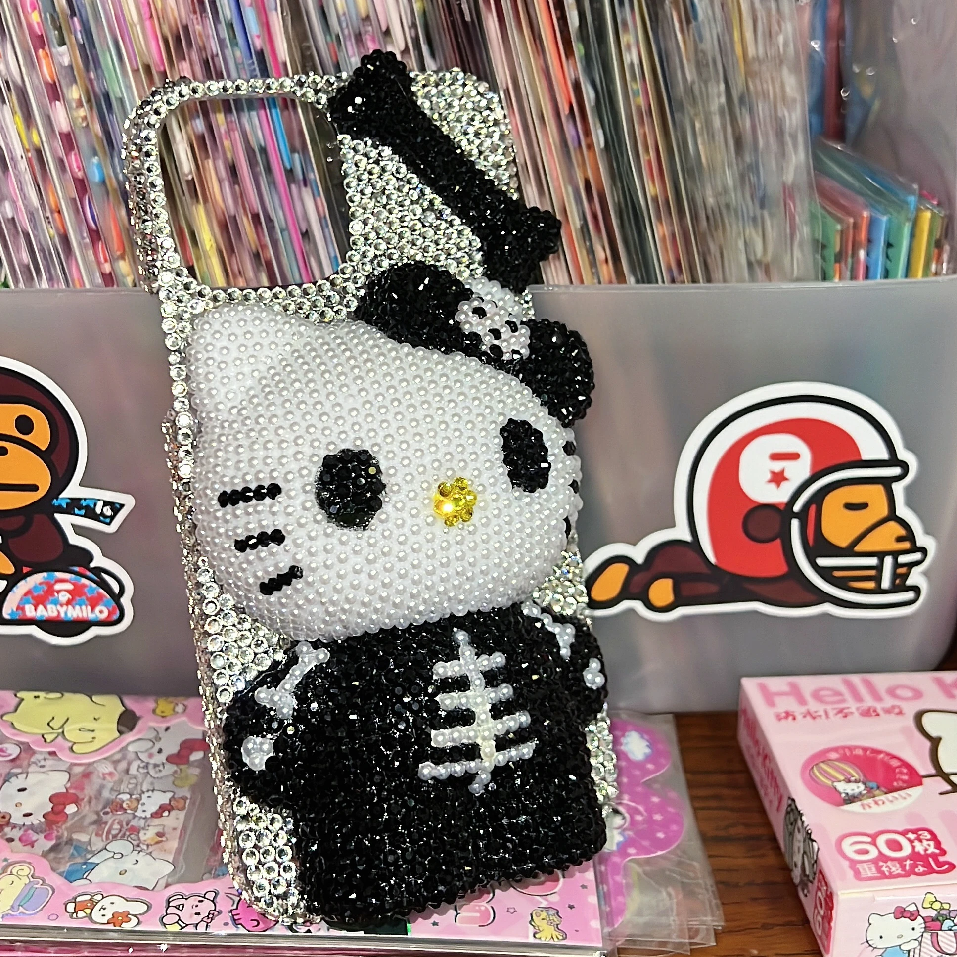 

Handmade XR Punk Style Hello Kitty Y2k Cute Hot Girl 7 8 Plus Stereo Rhinestone Phone Case for iPhone 11 12 13 14 15 Pro Max