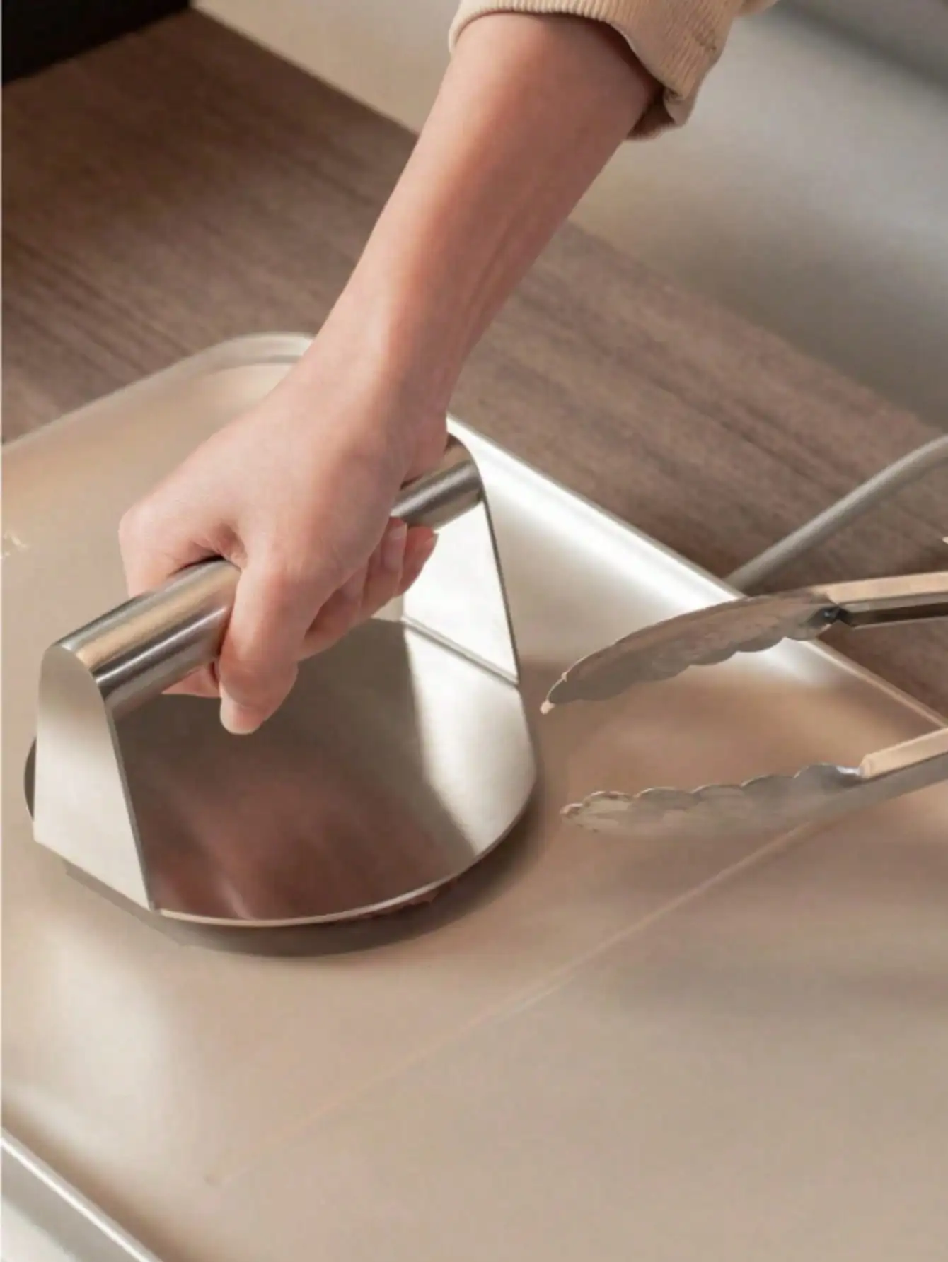 1pc Stainless Steel Burger Press Round Hamburger Press Patty Maker Hamburger Patty Maker Barbecue Accessories