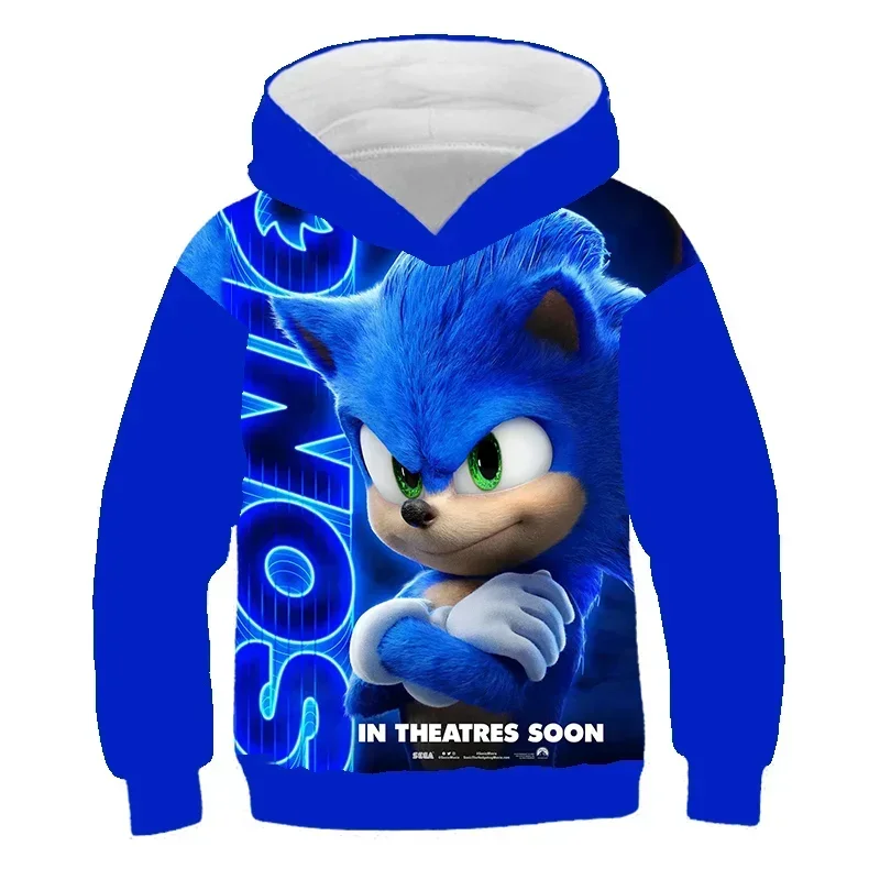 Fashion Sonic Hoodie For Kids Boys Girls Children Autumn Long Sleeve Printed Anime Sweatshirts Cool Tops Tees Men Women Clothing