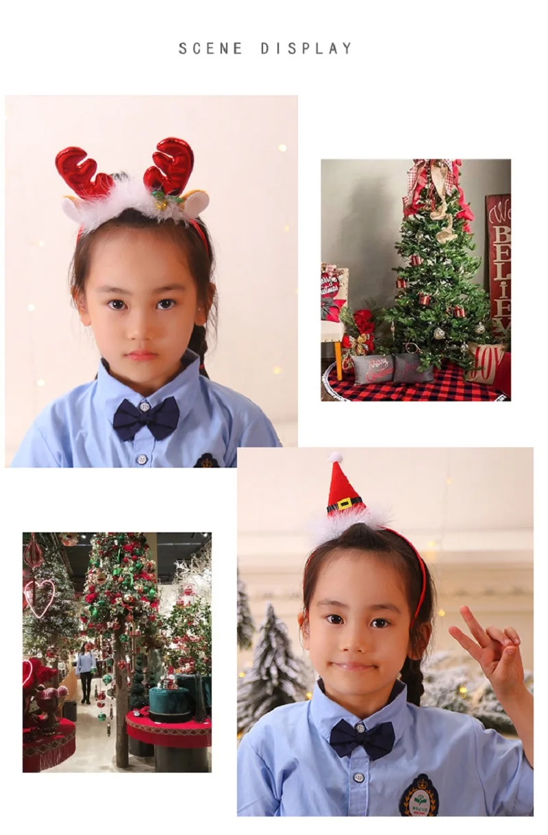 

Fashion Christmas Antlers Headbands Women Girl Classic Elastic Reindeer Antler Santa Hair Hoop Xmas Party Headbands Accessories