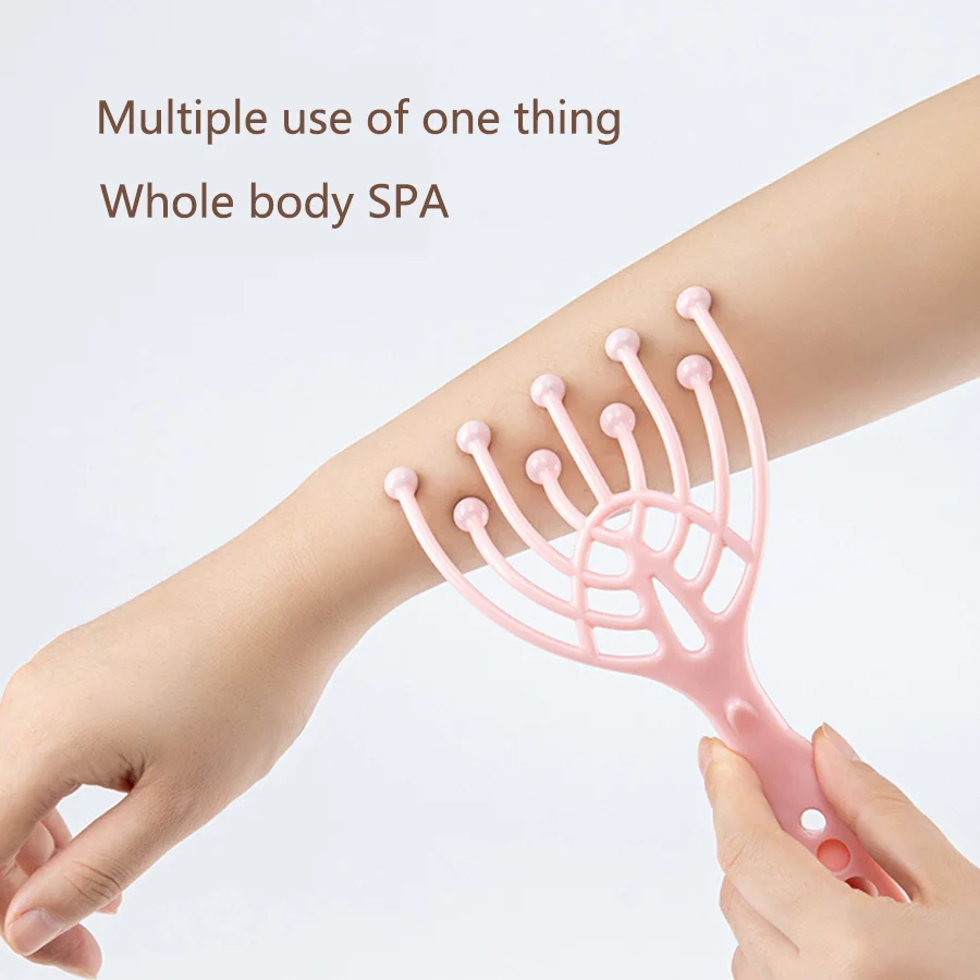 9 Claws Head Massger Streamlined Ball Deep Stress Relaxation Scalp Massager Handheld Spa Massage Roller Health Stress Relief Aid