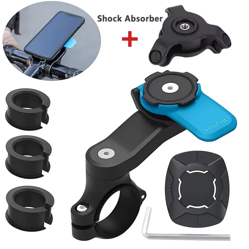 Detachable 360° Rotating Shock-Absorbing Phone Holder for Bikes and Motorcycles