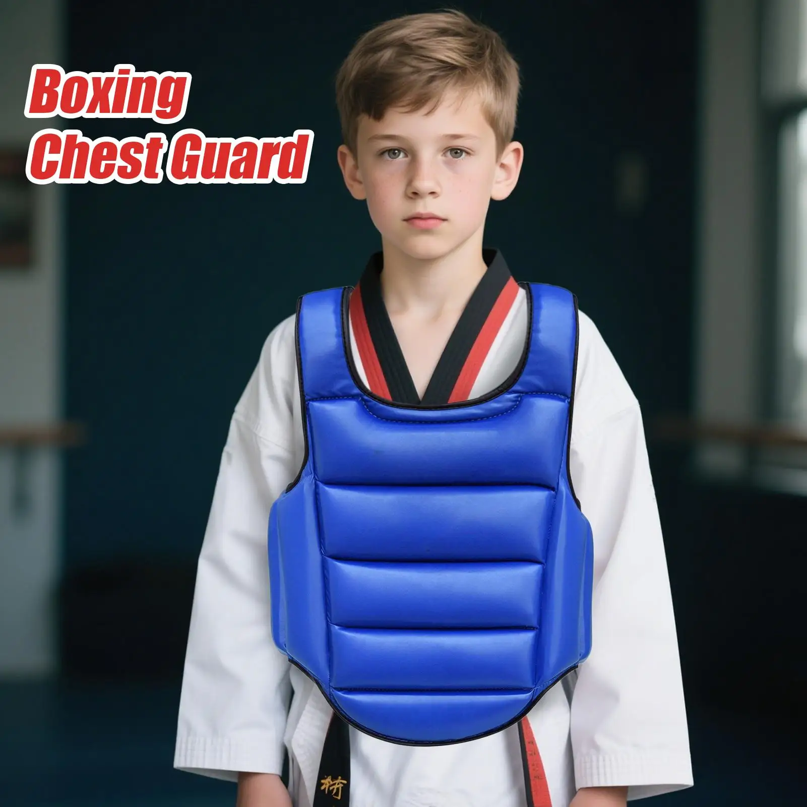 Boxing Chest Guard Reversible Kickboxing Chest Guard Adjustable Body Protection Pad Sparring Accessories For Martial Arts