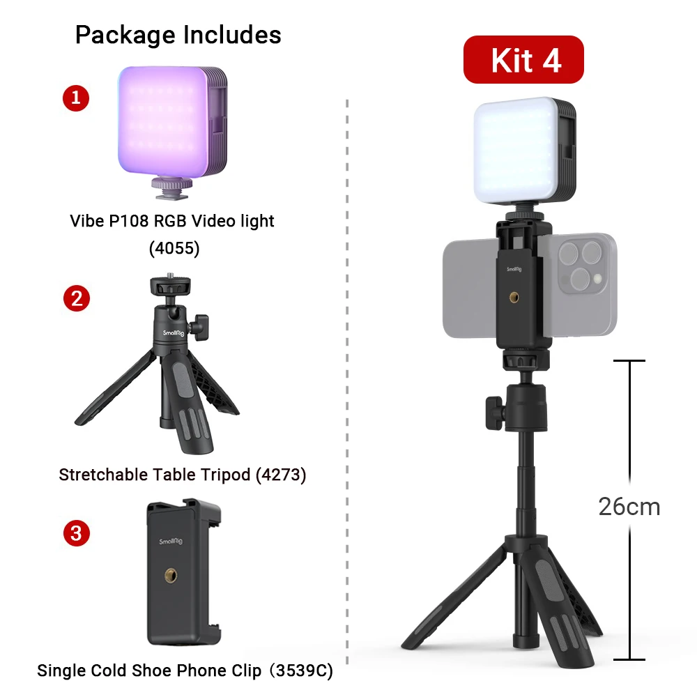 SmallRig ̺ ũž ﰢ, ޴ Կ ̴ RGB  Ʈ, ޴  ī, ī޶ ׼-4273