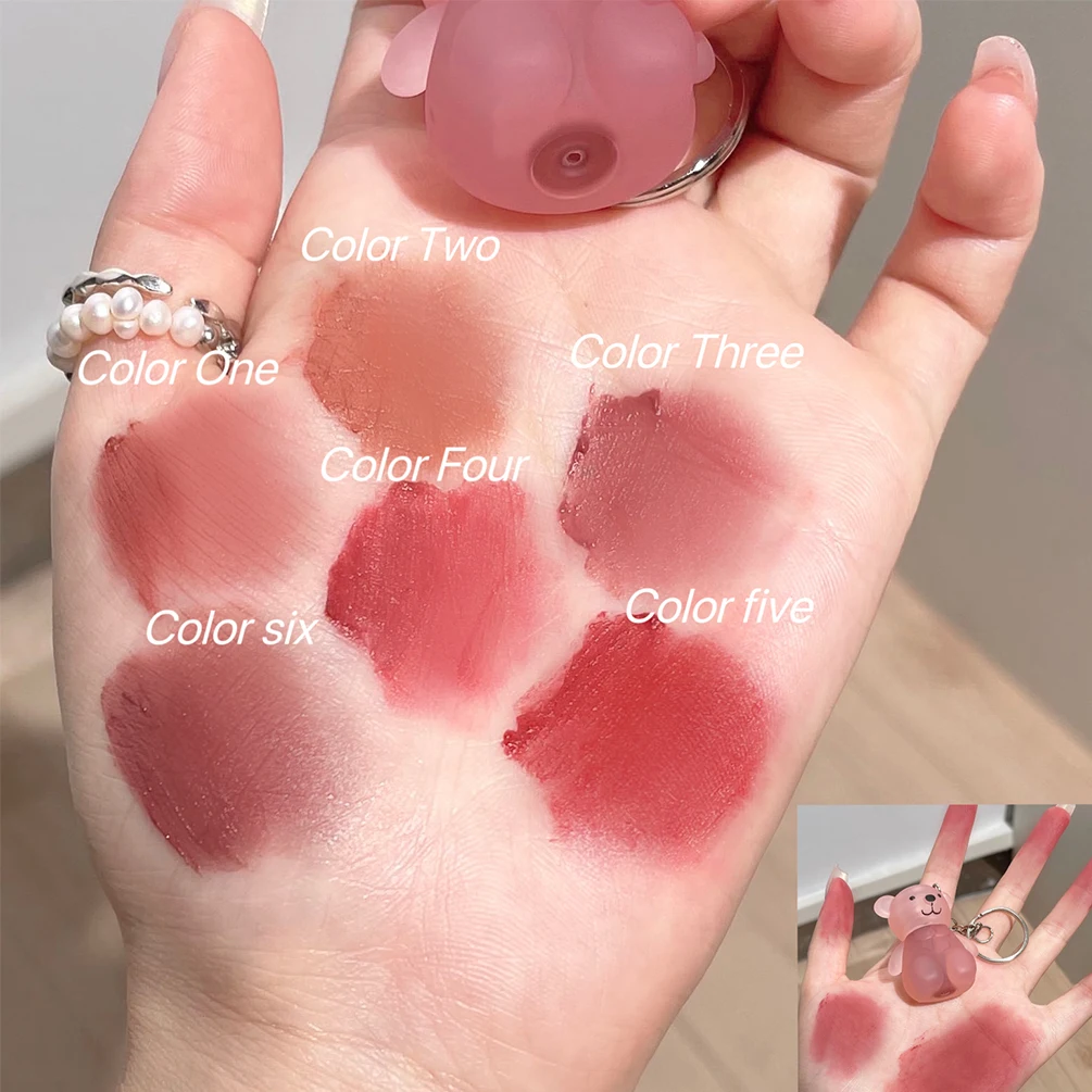 Lip Gloss Cute Bear Keychain Lip Mud Liquid Lipstick