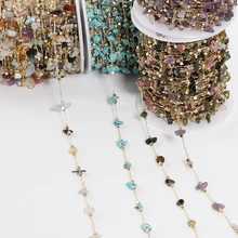 

1meter Bohemian Crystal Irregular Stone Beads Beaded Chain for Handmade Bracelet Necklace Jewelry Making DIY Curtain Decoration