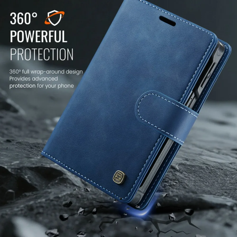 Premium Detachable Leather Wallet Flip Case with Magnetic Closure