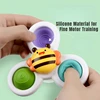 3pcs Children's Cartoon Animal Suction Cups Press And Rotate, Happy Baby Fingertips, Top Table, Rotating Flower Toys 6