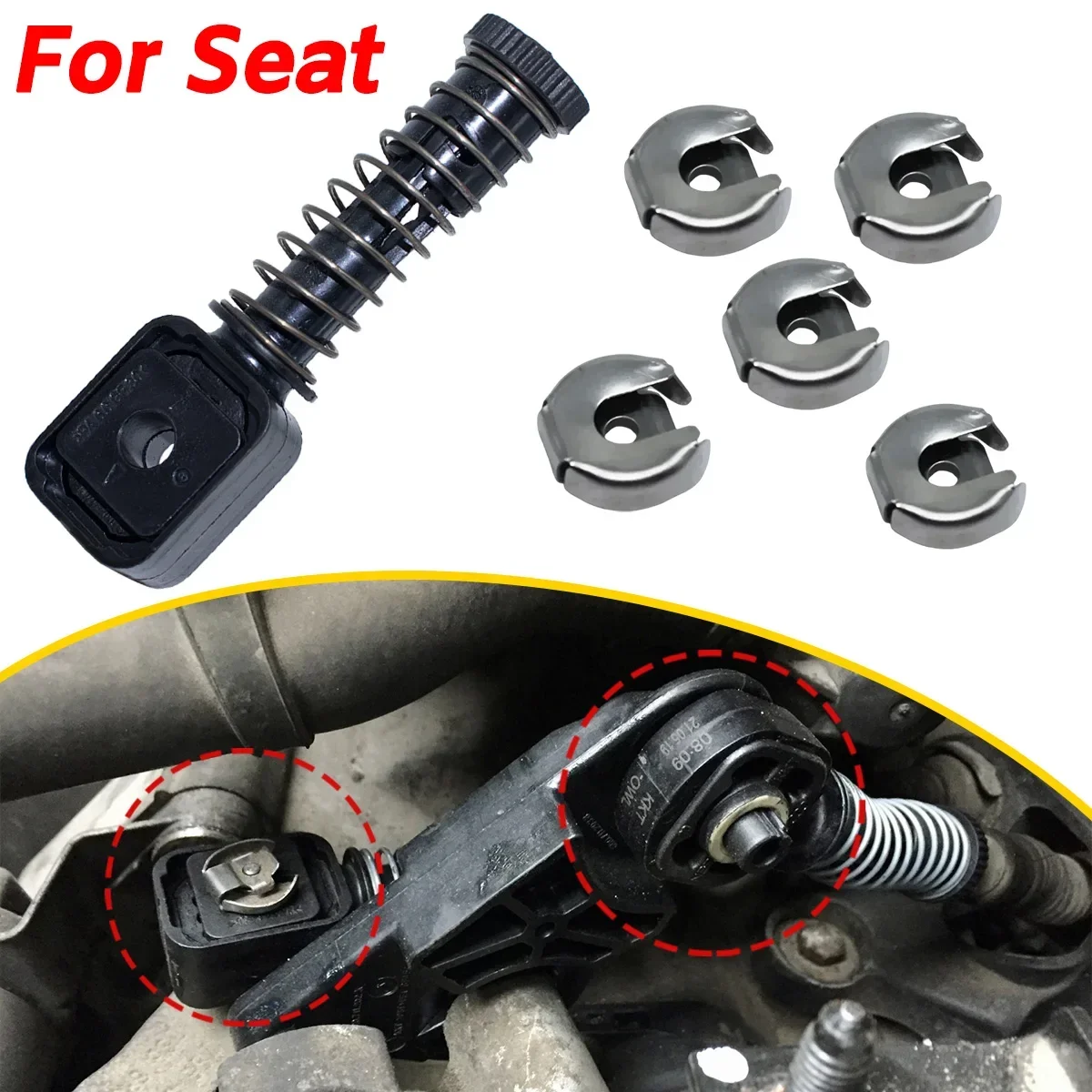 Gear Selector Shifter Cable Linkage End Repair Kit for Seat Leon 1P 5F Bowden Cable Catch Shaft Change Lever Manual Rod Adjuster