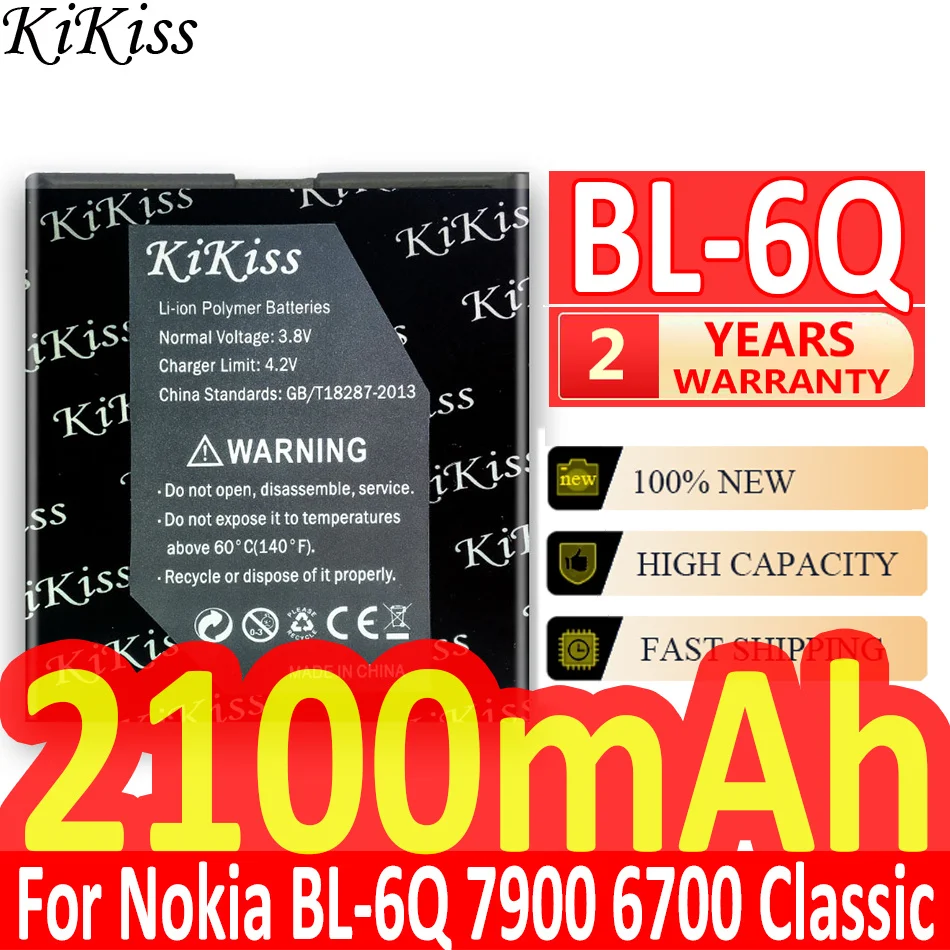 Batteria 2100Mah Kikiss Bl-6Q Per Nokia 6700C 6700 E51I N81 E51