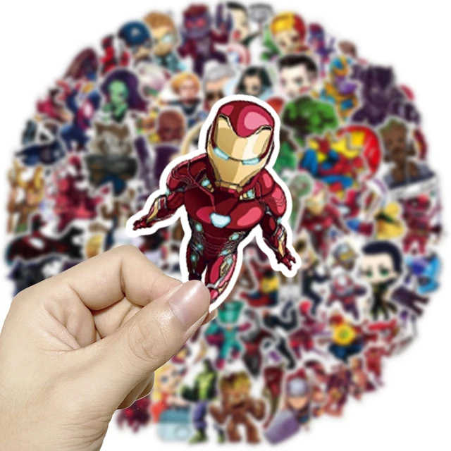 Pack de 100 pegatinas de vinilo de superhéroes de Marvel para