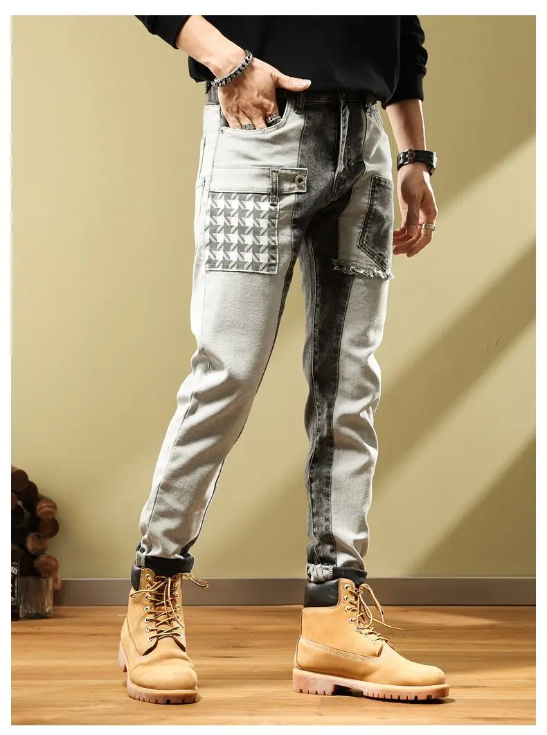 Stylish Boys Cotton Check jeans pant