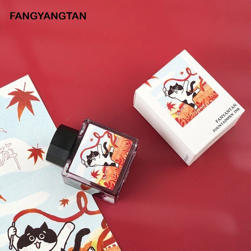 FANGYANGTAN 20 색상 50ml 쉰 만년필 잉크 유리 딥펜 문구 학교 용품용 비탄소 그라데이션 컬러
