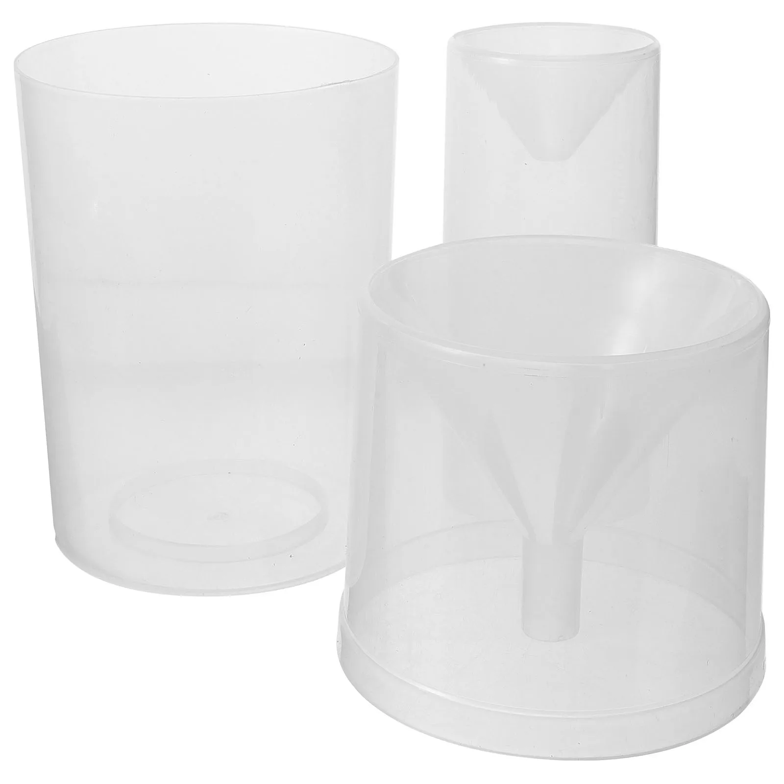 3Pcs 플라스틱 강우계 교육 도구 지리 교실 활동을위한 정확한 강우 측정 도구