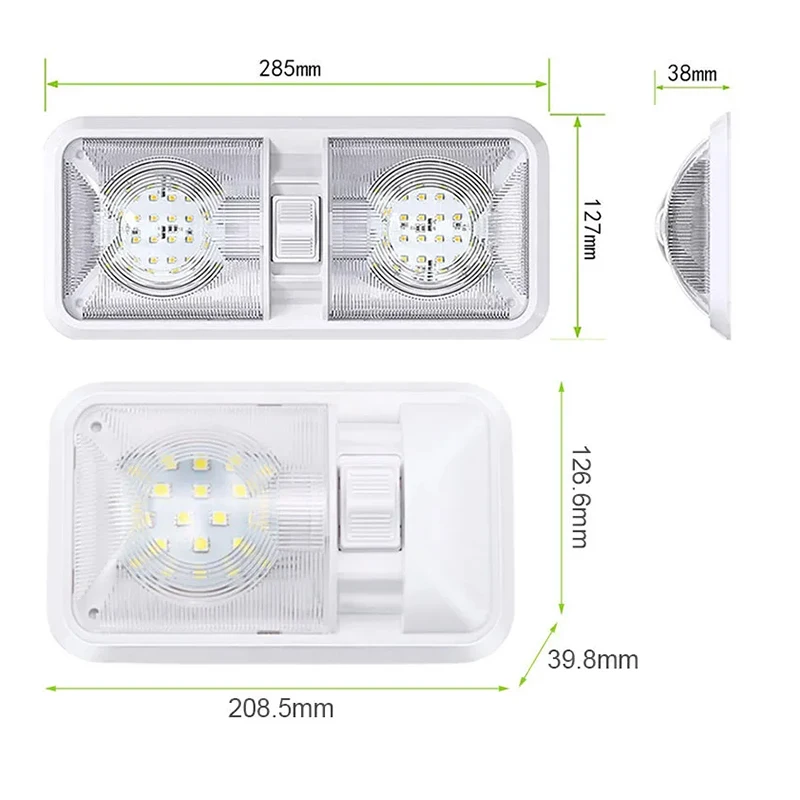 TYTXRV 12V RV Lamp Caravan Ceiling Single/Double Dome Lamp With Slide Switch For Camper RV Trailer Boat Van