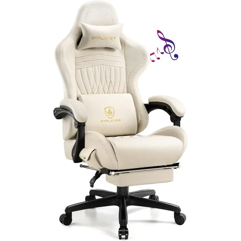 Computer Chair with Footrest and Bluetooth Speakers, High Back Ergonomic Gaming Chair, Reclining Gaming Chair 1