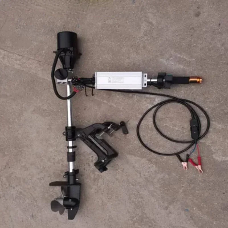 Moteur Hors-Bord Électrique 80lbs (800W) - 12V - Poignée Rétractable - Pour Bateau, Canot, Kayak - 6-8 Personnes