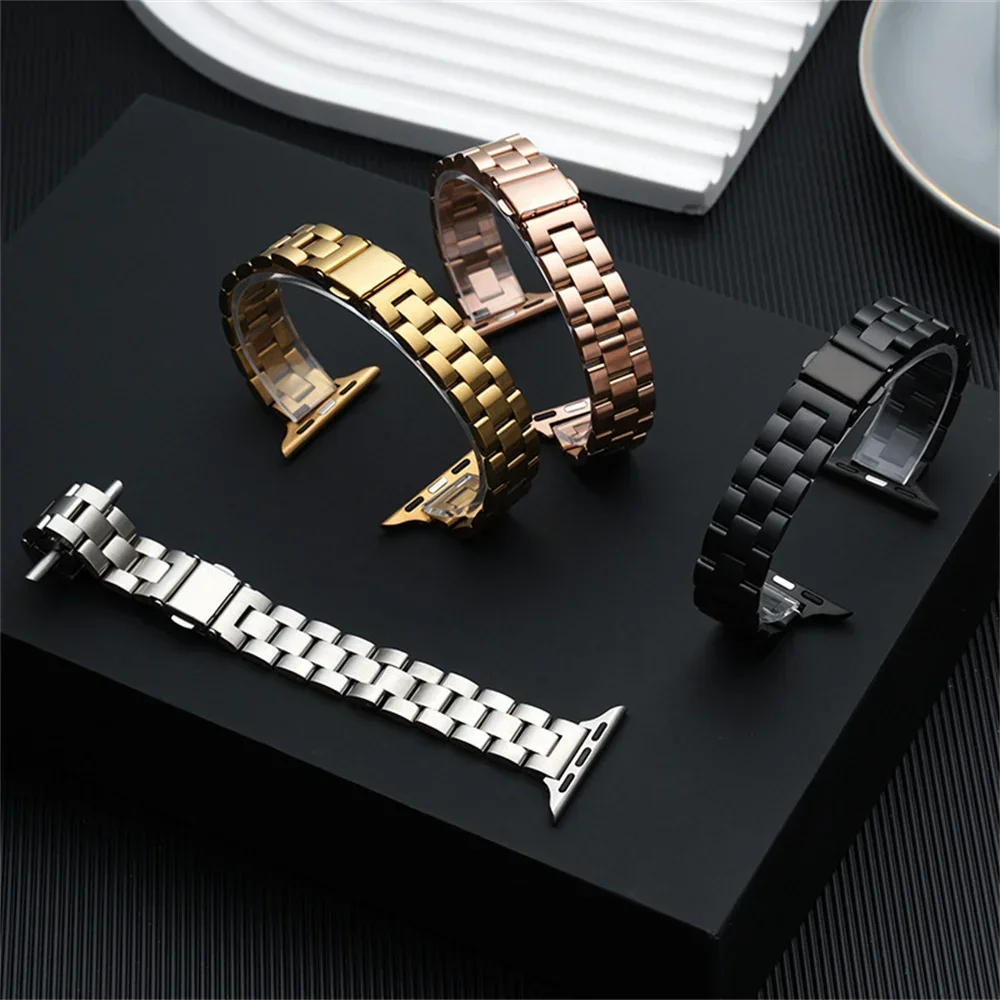 Edelstahlarmband für Apple Watch Armband Serie 10 46 mm 44 mm 45 mm 40 mm 42-38-41 mm Schlankes Metallarmband 49 mm iWatch 8 7 6 SE 5 9