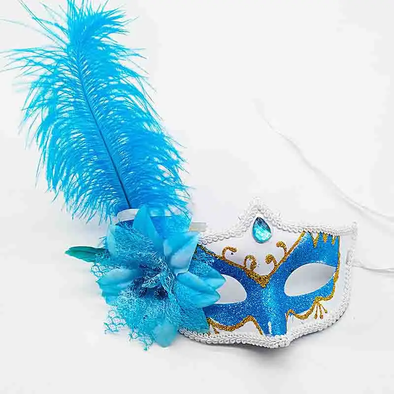 

Costume Mask Feather Flowers Women Masquerade Mask Venetian Ball Prom Halloween Mardi Gras Cosplay Beach Party Masque Bar Show