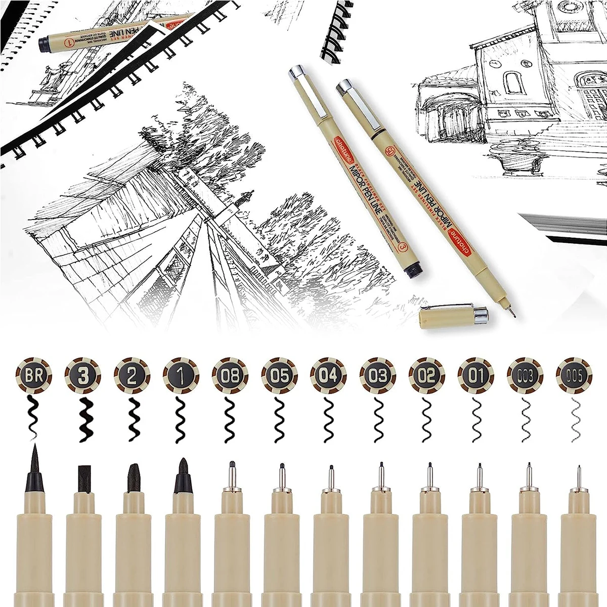 6/9/12 Pcs Manga Markers Needle Pen Art Hand-painted Hook Line Pen Sketch  Pens Stationery Set Student School Art Supplies - AliExpress