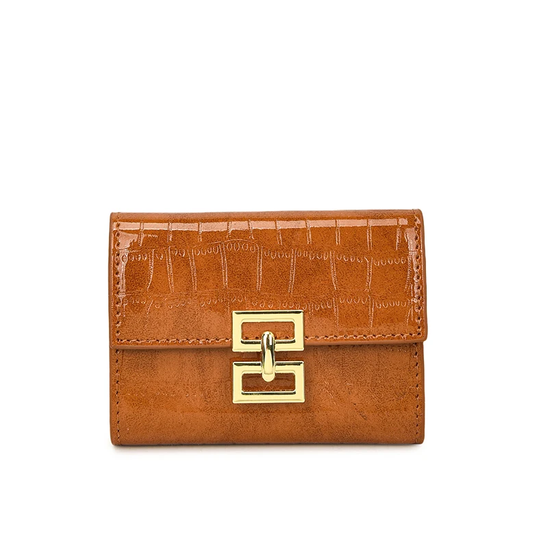Elegant Red PU Leather Bi-fold Women's Wallet - Compact with ID Card Holder & Coin Purse