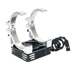YSIDO High-Performance Motor Cooling Fan with Holder - 40x40mm Premium Aluminum Fan for RC Cars (Silver)