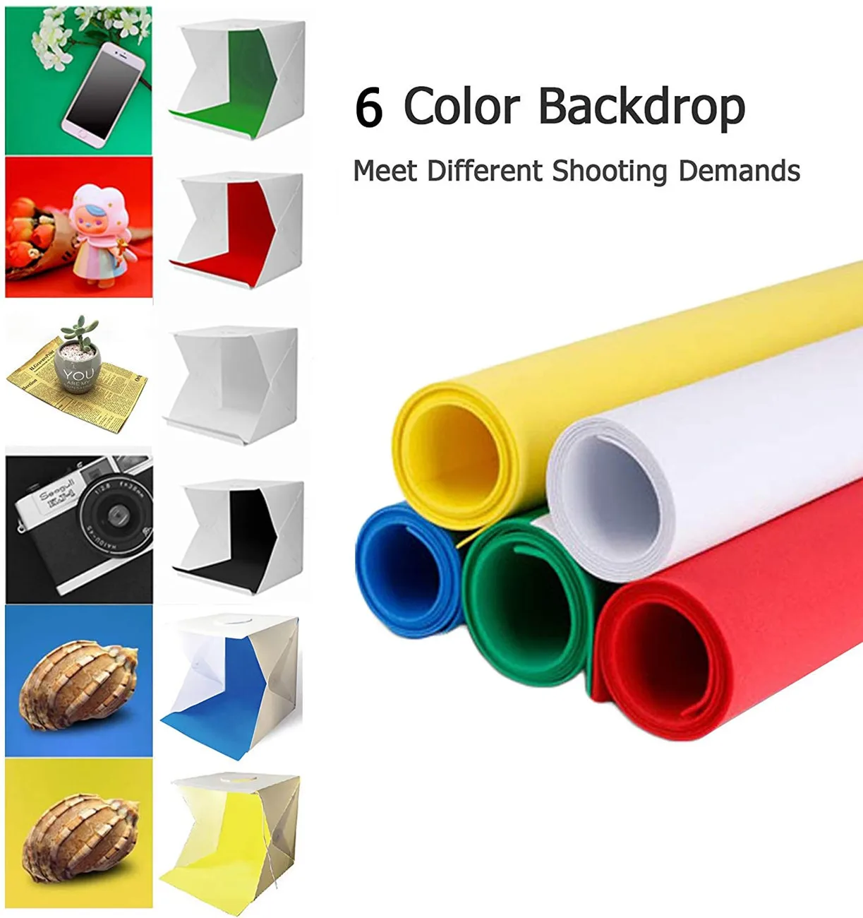 40*30cm Photo Studio Light Box Ring LED Photography Lightbox Photo Studio Shooting Tent Box Kit 6 Color Backdrop led photo lighting photo studio box photo studio light tent ring light