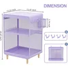 Night Stand,Cute End Table with Storage Drawer,Kids Nightstand for Bedroom Furniture,Bedside Table Small Purple 3