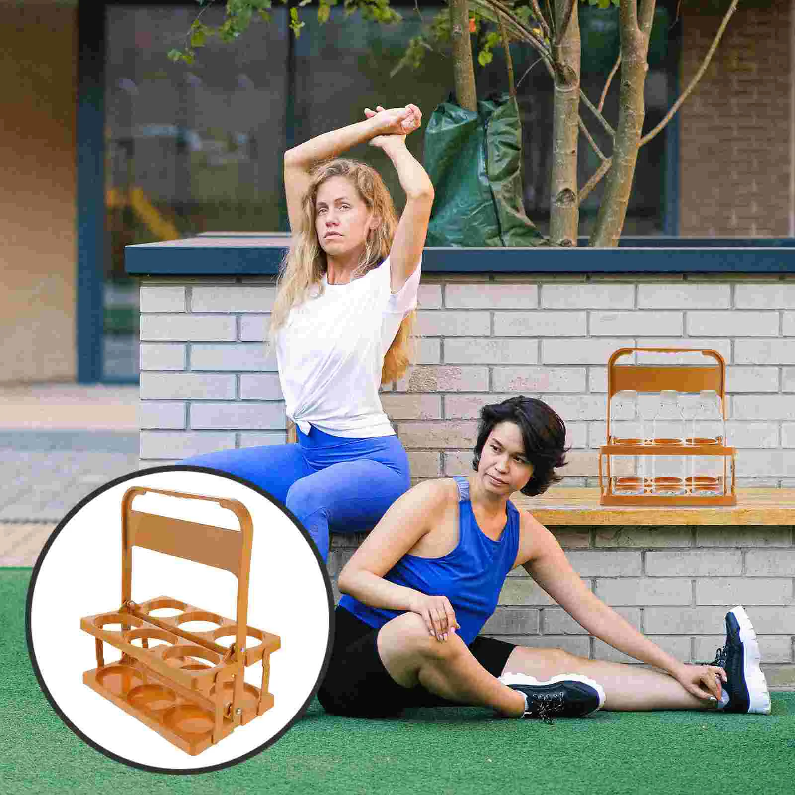 

Portable Drink Carrier 6 Cup Foldable Plastic Cup Holder Reusable Beverage Deliverys Holder Beer Bottle Holder Handle